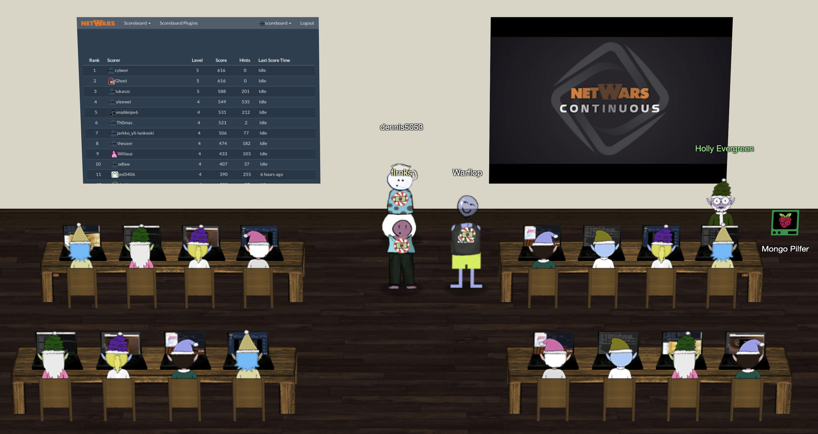 Holly Evergreen in NetWars room