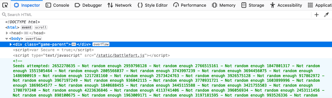 Impossible HTML Commented Source